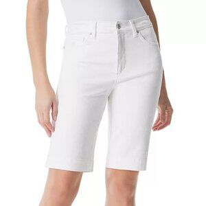 Gloria Vanderbilt Amanda Bermuda Shorts with Slimming Panel, White, Size: 12P
